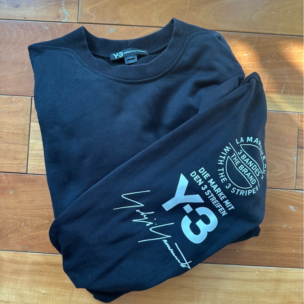 Y-3 Black Crewneck Oversized Sweater